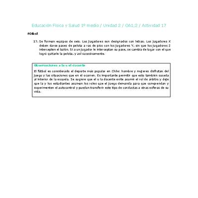 Educación Física 1 medio-Unidad 2-OA1;2-Actividad 17 Educación Física 1 medio-Unidad 2-OA1;2-Actividad 17