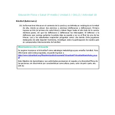 Educación Física 1 medio-Unidad 2-OA1;2-Actividad 18 Educación Física 1 medio-Unidad 2-OA1;2-Actividad 18
