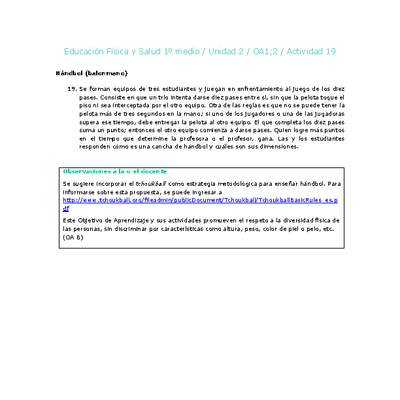 Educación Física 1 medio-Unidad 2-OA1;2-Actividad 19 Educación Física 1 medio-Unidad 2-OA1;2-Actividad 19