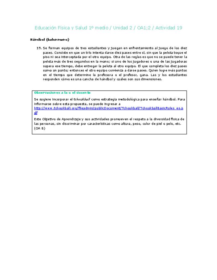 Educación Física 1 medio-Unidad 2-OA1;2-Actividad 19 Educación Física 1 medio-Unidad 2-OA1;2-Actividad 19
