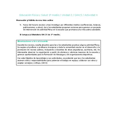 Educación Física 1 medio-Unidad 2-OA4;5-Actividad 4