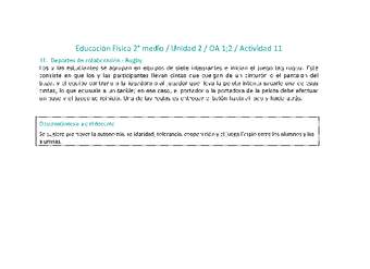 Educación Física 2 medio-Unidad 2-OA1;2-Actividad 11 Educación Física 2 medio-Unidad 2-OA1;2-Actividad 11