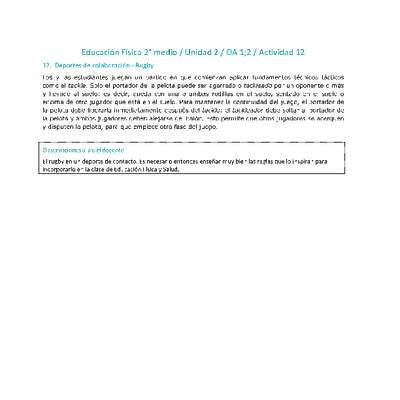 Educación Física 2 medio-Unidad 2-OA1;2-Actividad 12 Educación Física 2 medio-Unidad 2-OA1;2-Actividad 12