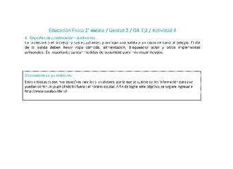 Educación Física 2 medio-Unidad 2-OA1;2-Actividad 4 Educación Física 2 medio-Unidad 2-OA1;2-Actividad 4