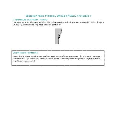 Educación Física 2 medio-Unidad 2-OA1;2-Actividad 7 Educación Física 2 medio-Unidad 2-OA1;2-Actividad 7