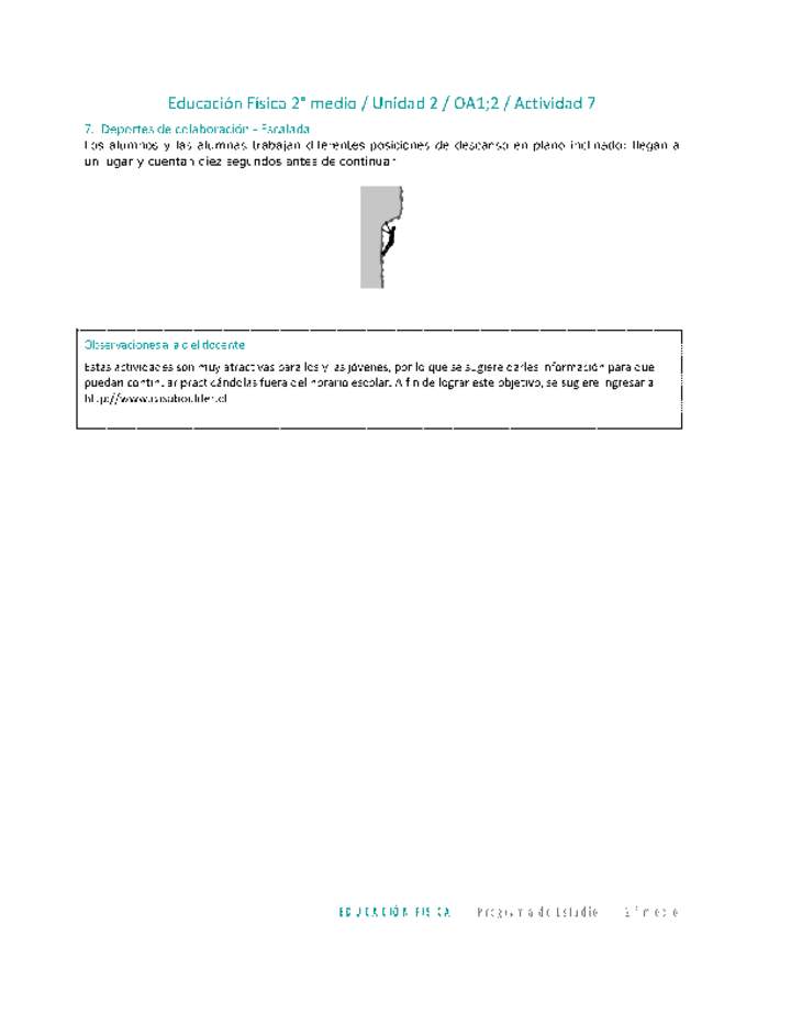 Educación Física 2 medio-Unidad 2-OA1;2-Actividad 7 Educación Física 2 medio-Unidad 2-OA1;2-Actividad 7