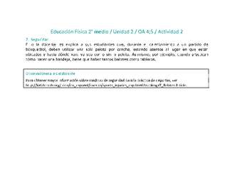 Educación Física 2 medio-Unidad 2-OA4;5-Actividad 2 Educación Física 2 medio-Unidad 2-OA4;5-Actividad 2