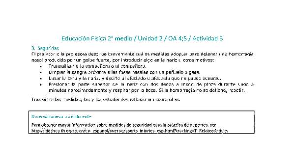 Educación Física 2 medio-Unidad 2-OA4;5-Actividad 3 Educación Física 2 medio-Unidad 2-OA4;5-Actividad 3