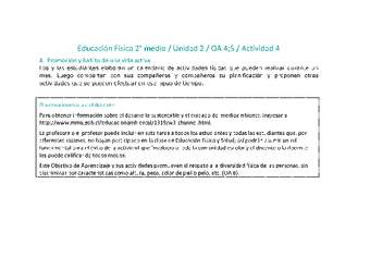 Educación Física 2 medio-Unidad 2-OA4;5-Actividad 4 Educación Física 2 medio-Unidad 2-OA4;5-Actividad 4