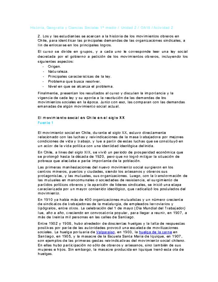 Historia 1 medio-Unidad 2-OA18-Actividad 2 Historia 1 medio-Unidad 2-OA18-Actividad 2