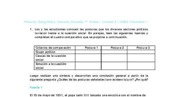 Historia 1 medio-Unidad 2-OA23-Actividad 1 Historia 1 medio-Unidad 2-OA23-Actividad 1