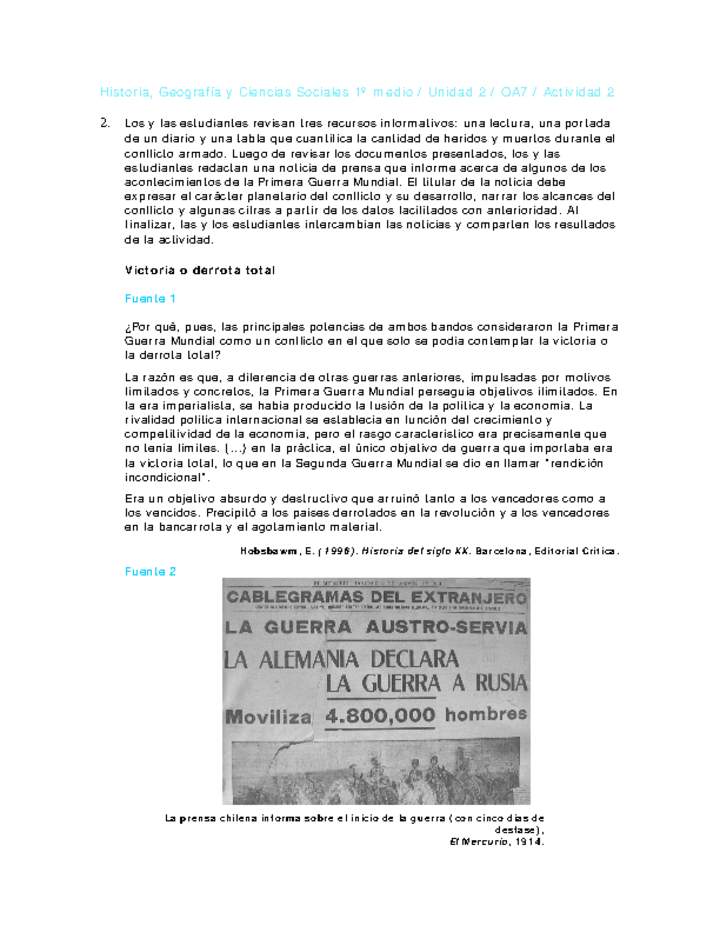 Historia 1 medio-Unidad 2-OA7-Actividad 2 Historia 1 medio-Unidad 2-OA7-Actividad 2