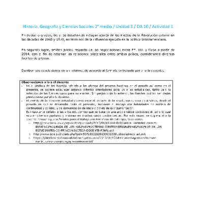 Historia 2 medio-Unidad 2-OA10-Actividad 1 Historia 2 medio-Unidad 2-OA10-Actividad 1
