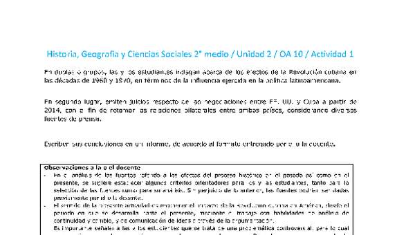 Historia 2 medio-Unidad 2-OA10-Actividad 1 Historia 2 medio-Unidad 2-OA10-Actividad 1