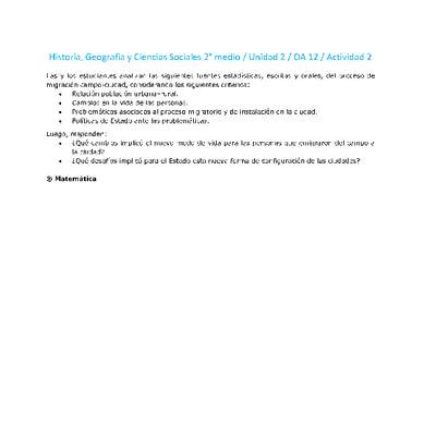 Historia 2 medio-Unidad 2-OA12-Actividad 2 Historia 2 medio-Unidad 2-OA12-Actividad 2
