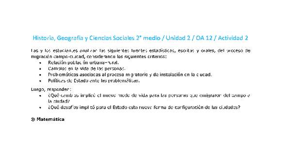 Historia 2 medio-Unidad 2-OA12-Actividad 2 Historia 2 medio-Unidad 2-OA12-Actividad 2