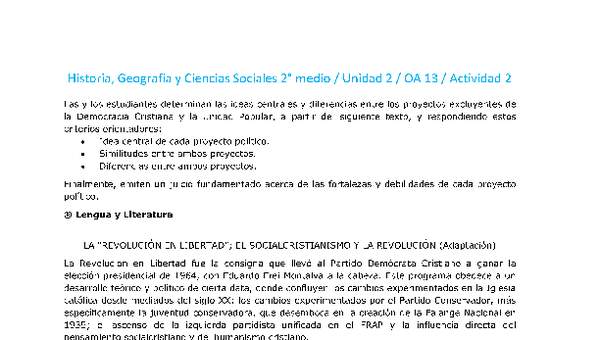 Historia 2 medio-Unidad 2-OA13-Actividad 2 Historia 2 medio-Unidad 2-OA13-Actividad 2