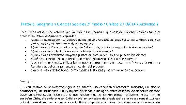 Historia 2 medio-Unidad 2-OA14-Actividad 2 Historia 2 medio-Unidad 2-OA14-Actividad 2