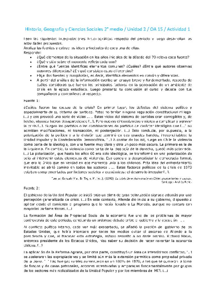 Historia 2 medio-Unidad 2-OA15-Actividad 1 Historia 2 medio-Unidad 2-OA15-Actividad 1