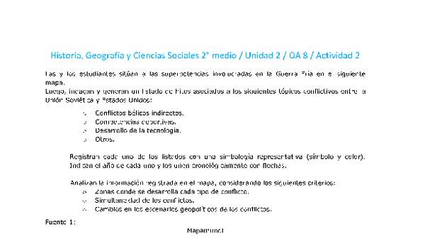 Historia 2 medio-Unidad 2-OA8-Actividad 2 Historia 2 medio-Unidad 2-OA8-Actividad 2