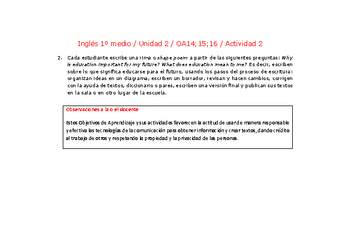 Inglés 1 medio-Unidad 2-OA14;15;16-Actividad 2 Inglés 1 medio-Unidad 2-OA14;15;16-Actividad 2