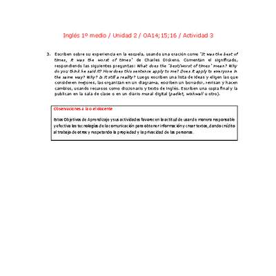 Inglés 1 medio-Unidad 2-OA14;15;16-Actividad 3 Inglés 1 medio-Unidad 2-OA14;15;16-Actividad 3