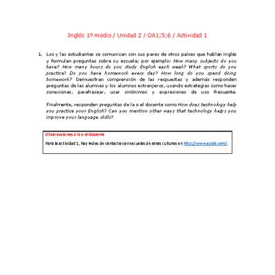 Inglés 1 medio-Unidad 2-OA1;5;6-Actividad 1 Inglés 1 medio-Unidad 2-OA1;5;6-Actividad 1