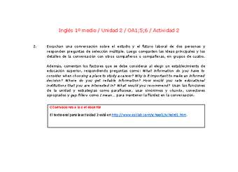 Inglés 1 medio-Unidad 2-OA1;5;6-Actividad 2 Inglés 1 medio-Unidad 2-OA1;5;6-Actividad 2
