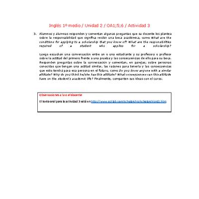 Inglés 1 medio-Unidad 2-OA1;5;6-Actividad 3 Inglés 1 medio-Unidad 2-OA1;5;6-Actividad 3