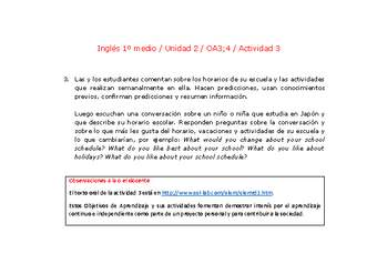 Inglés 1 medio-Unidad 2-OA3;4-Actividad 3 Inglés 1 medio-Unidad 2-OA3;4-Actividad 3