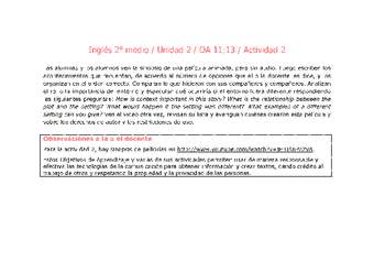 Inglés 2 medio-Unidad 2-OA11;13-Actividad 2 Inglés 2 medio-Unidad 2-OA11;13-Actividad 2