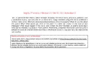 Inglés 2 medio-Unidad 2-OA11;13-Actividad 3 Inglés 2 medio-Unidad 2-OA11;13-Actividad 3