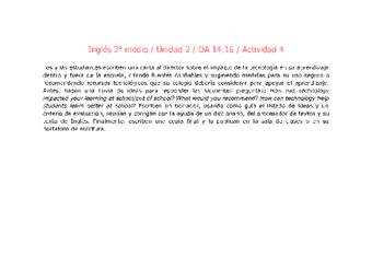 Inglés 2 medio-Unidad 2-OA14;16-Actividad 4 Inglés 2 medio-Unidad 2-OA14;16-Actividad 4