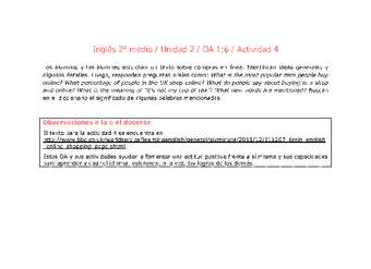 Inglés 2 medio-Unidad 2-OA1;6-Actividad 4 Inglés 2 medio-Unidad 2-OA1;6-Actividad 4