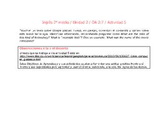 Inglés 2 medio-Unidad 2-OA2;7-Actividad 5 Inglés 2 medio-Unidad 2-OA2;7-Actividad 5