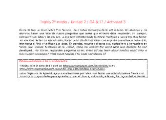 Inglés 2 medio-Unidad 2-OA8;12-Actividad 3 Inglés 2 medio-Unidad 2-OA8;12-Actividad 3