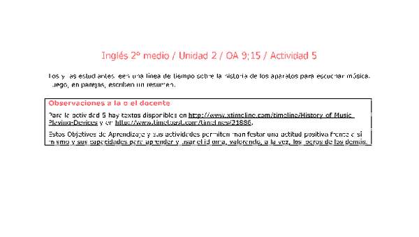 Inglés 2 medio-Unidad 2-OA9;15-Actividad 5 Inglés 2 medio-Unidad 2-OA9;15-Actividad 5