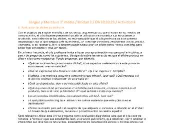 Lengua y Literatura 2 medio-Unidad 2-OA10;20;23-Actividad 4 Lengua y Literatura 2 medio-Unidad 2-OA10;20;23-Actividad 4