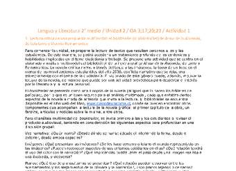 Lengua y Literatura 2 medio-Unidad 2-OA3;17;20;23-Actividad 1 Lengua y Literatura 2 medio-Unidad 2-OA3;17;20;23-Actividad 1