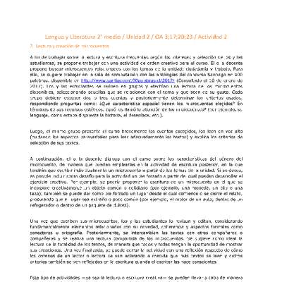 Lengua y Literatura 2 medio-Unidad 2-OA3;17;20;23-Actividad 2