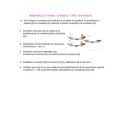 Matemática 1 medio-Unidad 2-OA4-Actividad 5 Matemática 1 medio-Unidad 2-OA4-Actividad 5