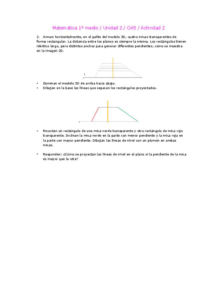 Matemática 1 medio-Unidad 2-OA5-Actividad 2 Matemática 1 medio-Unidad 2-OA5-Actividad 2