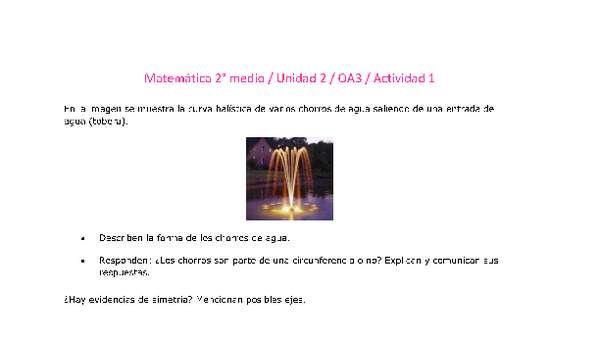 Matemática 2 medio-Unidad 2-OA3-Actividad 1 Matemática 2 medio-Unidad 2-OA3-Actividad 1