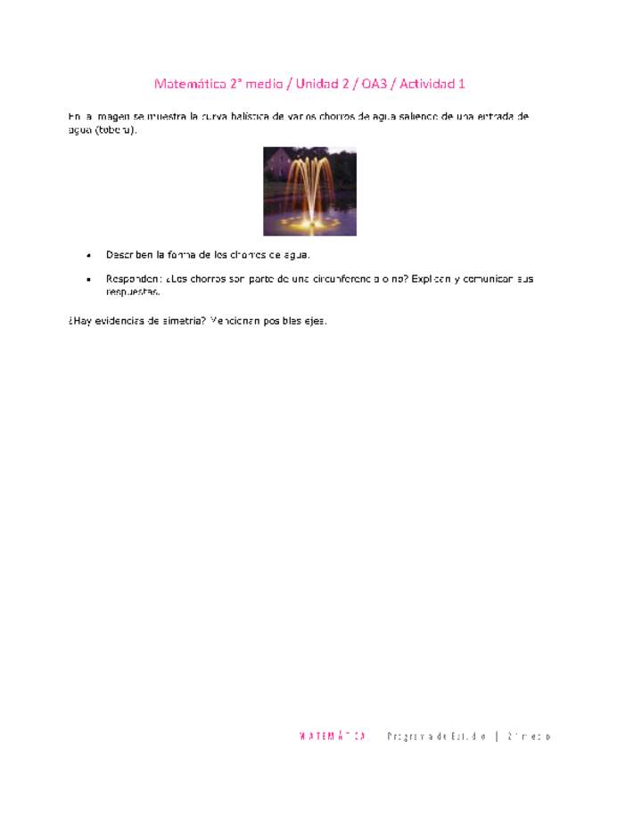 Matemática 2 medio-Unidad 2-OA3-Actividad 1 Matemática 2 medio-Unidad 2-OA3-Actividad 1