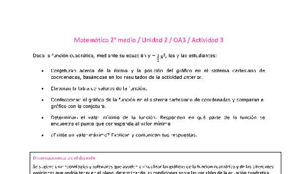 Matemática 2 medio-Unidad 2-OA3-Actividad 3 Matemática 2 medio-Unidad 2-OA3-Actividad 3