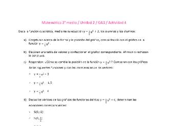 Matemática 2 medio-Unidad 2-OA3-Actividad 4 Matemática 2 medio-Unidad 2-OA3-Actividad 4