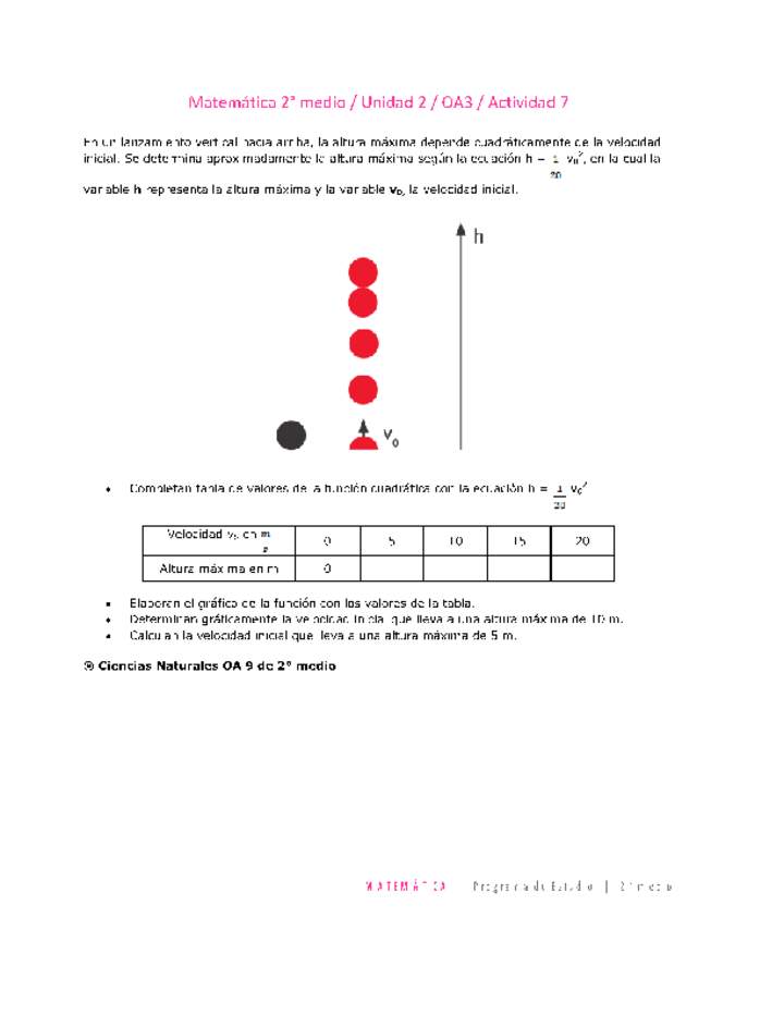 Matemática 2 medio-Unidad 2-OA3-Actividad 7 Matemática 2 medio-Unidad 2-OA3-Actividad 7