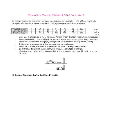 Matemática 2 medio-Unidad 2-OA3-Actividad 9 Matemática 2 medio-Unidad 2-OA3-Actividad 9
