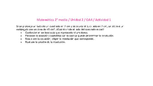 Matemática 2 medio-Unidad 2-OA4-Actividad 1 Matemática 2 medio-Unidad 2-OA4-Actividad 1