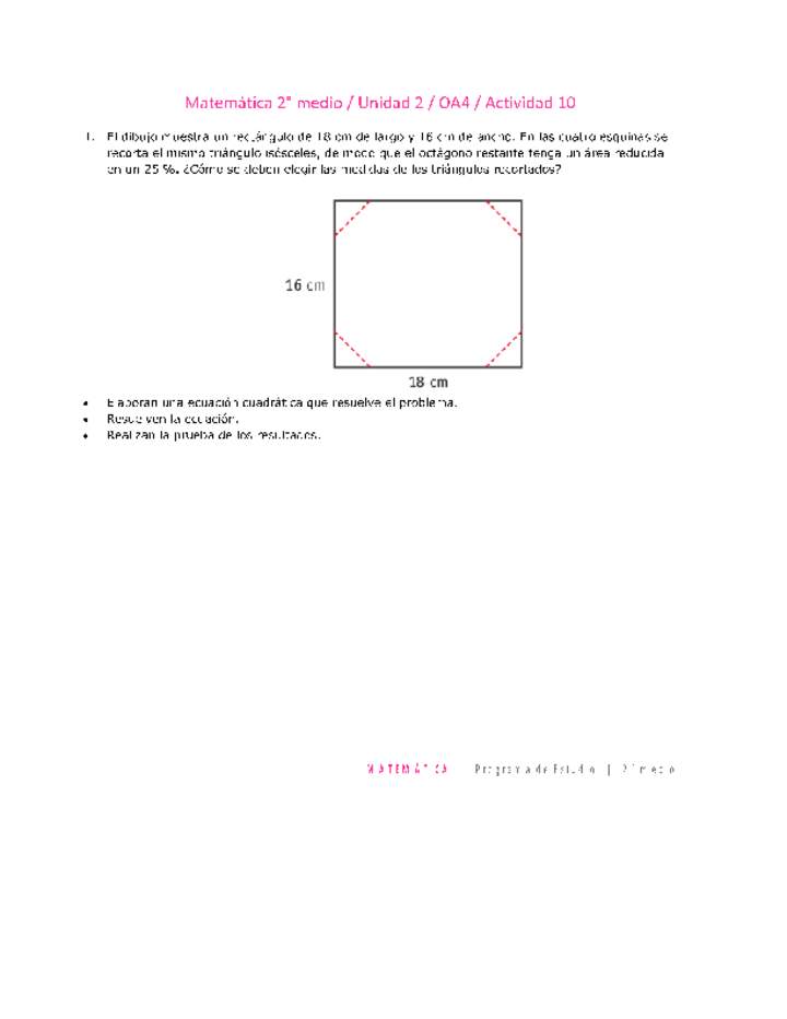 Matemática 2 medio-Unidad 2-OA4-Actividad 10 Matemática 2 medio-Unidad 2-OA4-Actividad 10